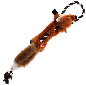 Hračka DOG FANTASY Skinneeez s povrazom líška 57,5 cm 1 ks