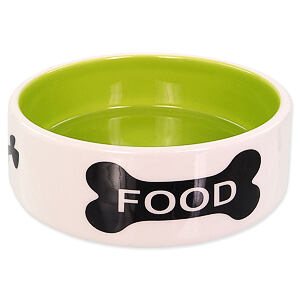 Miska DOG FANTASY keramická potlač kosť bielo-zelená 12,5 cm 0.28 l