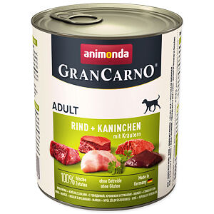 Konzerva ANIMONDA Gran Carno hovädzie + králik + bylinky 800 g