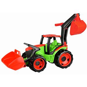 Lena Traktor se lžící a bagrem modro šedý