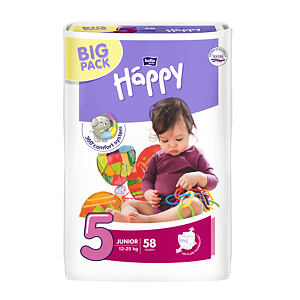 Happy plienky Junior 58 ks - BIG PACK