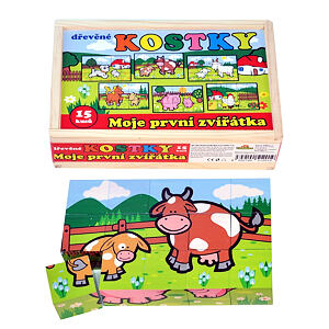 Teddies Drevené kocky Moje prvé zvieratká