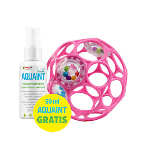 Oball Hračka OBALL RATTLE 10 cm 0m+ dark pink+DÁREK Aquaint 50ml