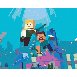 Malování podle čísel - MINECRAFT - POD VODOU