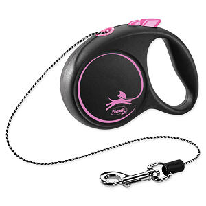 Vodítko FLEXI Black Design lanko ružové XS - 3 m 1 ks