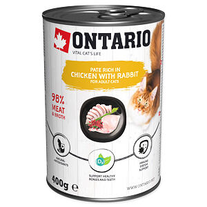 Konzerva ONTARIO kuřecí paté s králíkem 400 g