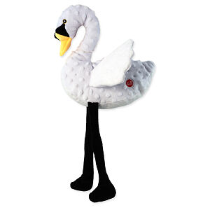 Hračka DOG FANTASY Recycled Toy labuť pískací se šustícími křídly 49 cm