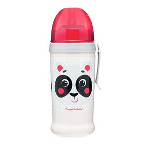 CANPOL BABIES Fľaša športová s nevylievacou slamkou HELLO LITTLE 350 ml béžová