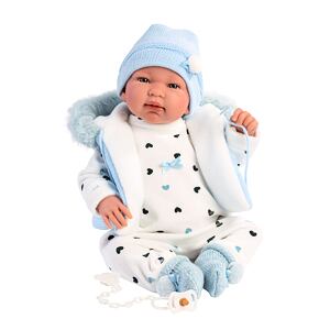 Llorens 84439 NEW BORN - realistická panenka miminko se zvuky a měkkým látkovým tělem - 44 cm