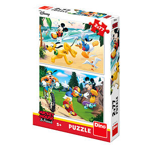 Dino puzzle WD Mickey športuje 2x77D