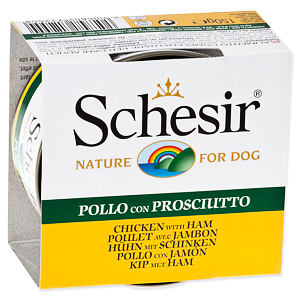 Konzerva SCHESIR Dog kuracie + šunka v želé 150 g