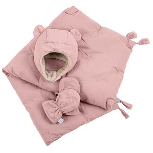 7AM Enfant komplet AIRY PINK ( 6-12m ) - čiapka, rukavice, deka