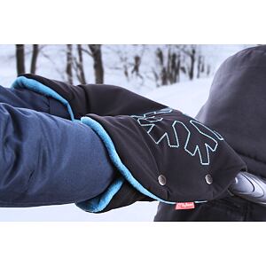 ByBoom Univerzální Softshell Rukávník Thermo Aktiv, Černá/Aqua