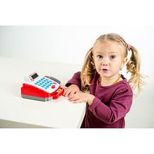 TEDDIES Pokladna malá digitální plast 18cm s doplňky na baterie se zvukem se světlem