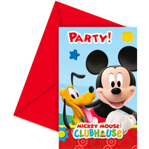 Pozvánky a obálky Mickey Mouse 6ks