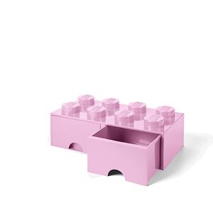LEGO úložný box 8 s šuplíky - světle růžová