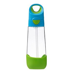 b.box Fľaša na pitie so slamkou 600 ml - modrá/zelená