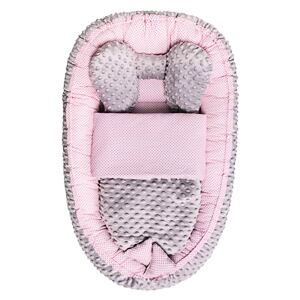 Belisima-Hnízdečko s peřinkou pro miminko Minky Sweet Baby Belisima růžové