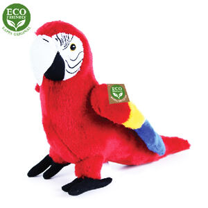 Plyšový papagáj červený Ara Arakanga 24 cm ECO-FRIENDLY