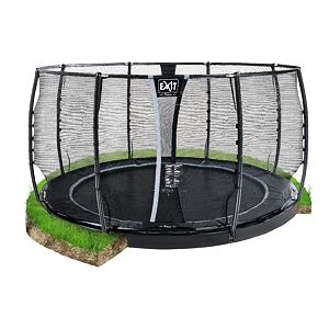 EXIT TOYS  Dynamická přízemní trampolína ø427cm s bezpečnostní sítí - černá