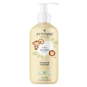 ATTITUDE Dětské tělové mýdlo a šampon (2 v 1) Baby leaves s vůní hruškové šťávy 473 ml
