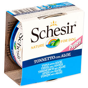 Konzerva SCHESIR Puppy tuniak + aloe 150 g