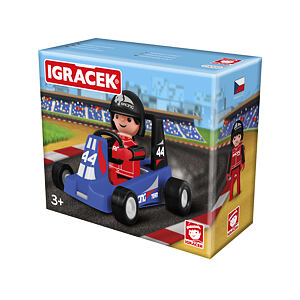 IGRÁČEK ZÁVODNÍK s motokárou - modrá