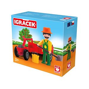 EFKO IGRÁČEK Záhradník s traktorkom a doplnkami