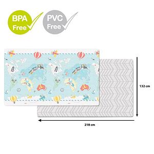 SKIP HOP Podložka na hranie bez PVC a BPA 218x132cm Malý cestovateľ 0m+