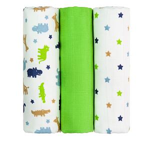T-TOMI Látkové TETRA plienky, green crocodiles / zelení krokodíly