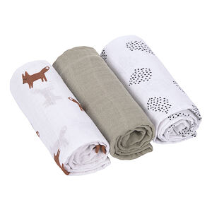 Lässig Swaddle Burp blanket 60x60 Little Forest fox bavlněné pleny