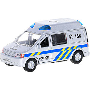 Kids Globe Traffic policie CZ 14cm kov zpětný chod na baterie světlo a zvuk