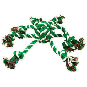 Preťahovadlo DOG FANTASY chobotnice zeleno-biela 45 cm