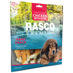 Pochúťka RASCO Premium kosti obalené kuracím mäsom 500 g