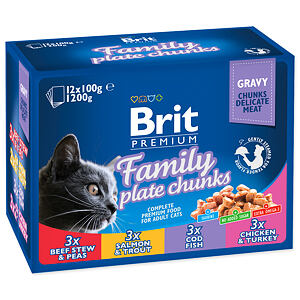 Kapsičky BRIT Premium Cat Family Plate 1200 g