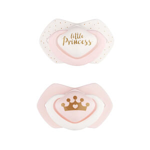 CANPOL BABIES B - Set symetrických silikonových dudlíků 6-18m ROYAL BABY růžový