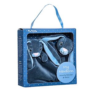 My Teddy Darčekový set - môj malý zajačik a muchláček - modrý