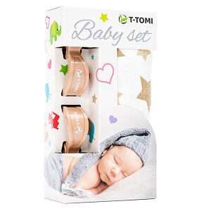 T-TOMI BABY SET - Beige stars