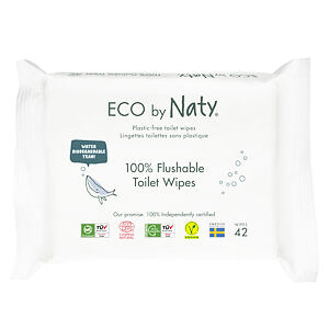 Eco by Naty vlhčené splachovatelné ubrousky s funkcí toaletního papíru bez vůně  (42 ks)
