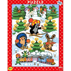 Dino puzzle Krtek na sněhu 40 dílků
