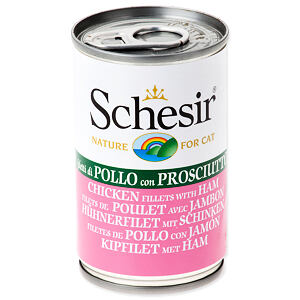 Konzerva SCHESIR Cat kuřecí + šunka 140 g