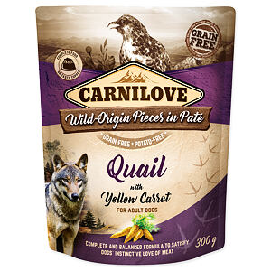 Kapsička CARNILOVE Dog Paté Quail with Yellow Carrot 300 g