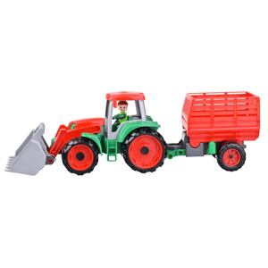 LENA Truxx Traktor s prívesom na seno, ozdobný kartón