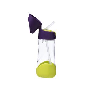 b.box Láhev na pití s brčkem 450 ml - fialová / zelená