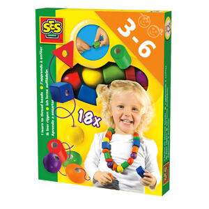 SES Dřevěné korálky- 18ks