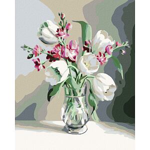 Malování podle čísel - BÍLÉ TULIPÁNY
