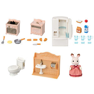 Sylvanian Families Nábytek - startovací set nábytků a "chocolate" králík mamka