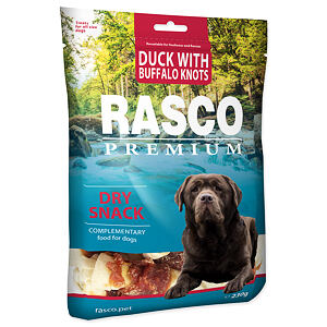 Pochúťka RASCO Premium byvolí uzly s kačacím mäsom 5 cm 230 g
