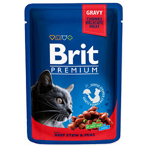 Kapsička BRIT Premium Cat Beef Stew & Peas 100 g