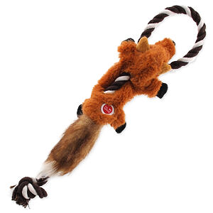 Hračka DOG FANTASY Skinneeez s povrazom líška 35 cm 1 ks